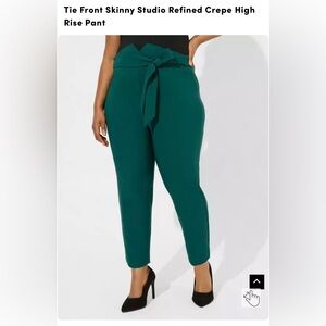 Tie front skinny studio high rise pant- great shape!